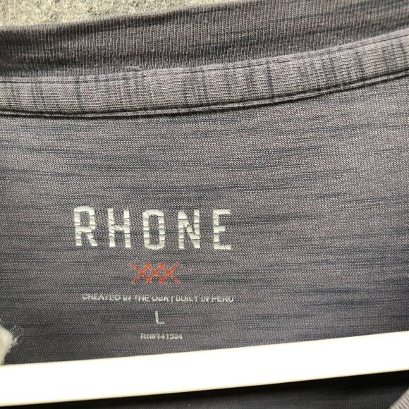 Rhone Henley Long Sleeve T Shirt Mens L Gray Active Stretch - Picture 3 of 9